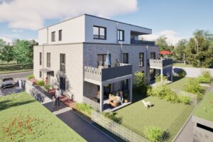 Rückansicht Mehrfamilienhaus